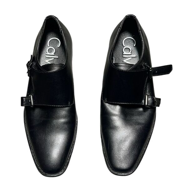 Calvin Klein Men's Black Monk Strap Dress Shoes Size 7.5 - Picture 1 of 16
